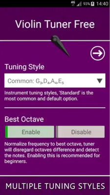 Violin Tuner android App screenshot 1